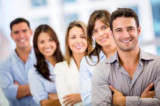 Successful business team smiling at the office Successful business team smiling at the office